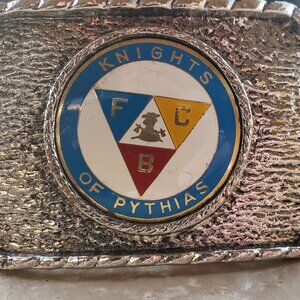 Knights of Pythias Silver Tone Belt Buckle - Vintage